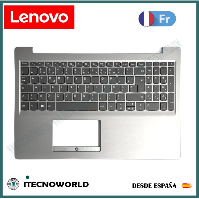 Base Superior com teclado Francês Lenovo IdeaPad S145-15IWL S145-15IIL 340C-15AST 340C-15IGM 340C-15IWL Prateado 5CB0W45591