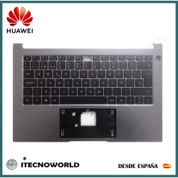 Carcasa con teclado español retroilumniado Huawei Matebook D14 NBB-WAH9 NWM-WFQ9 NBM-WFQ9 WFP9 NBB-WAE9P WAH9P Gris oscuro D1...